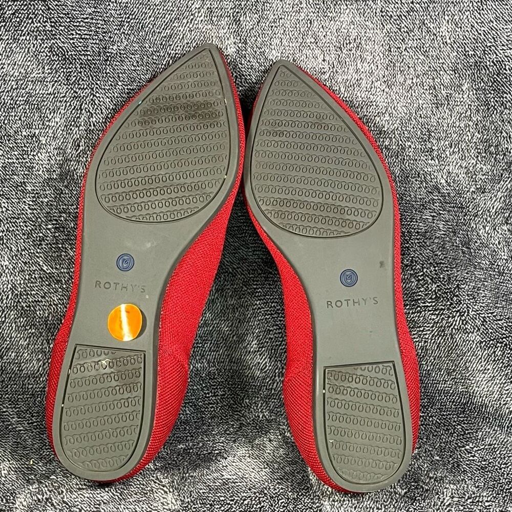 Rothy’s The Point Red Classic Flats | Washable Knit Shoes | Women’s 8.5 - Picture 6 of 7